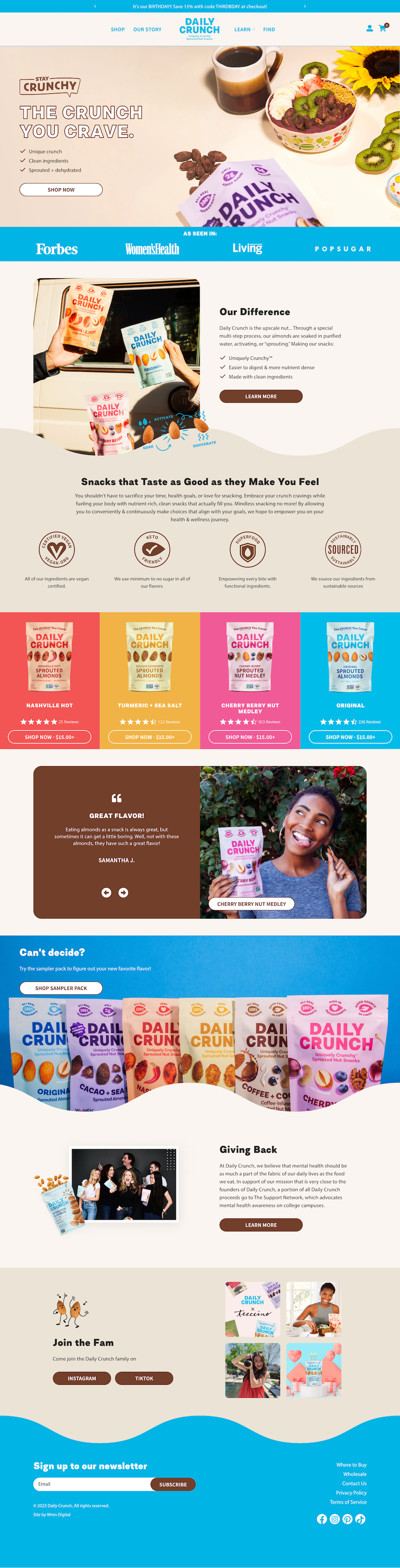 Daily Crunch | Shopify Design And Development For A Food Brand – Wren ...